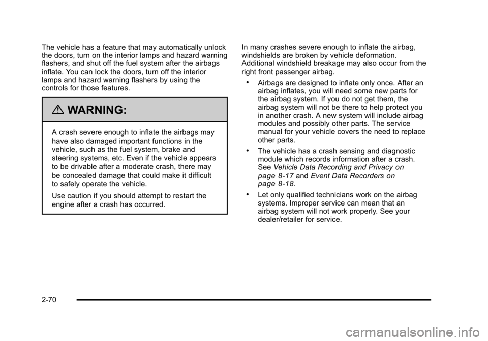 CHEVROLET AVALANCHE 2010 2.G Owners Manual 