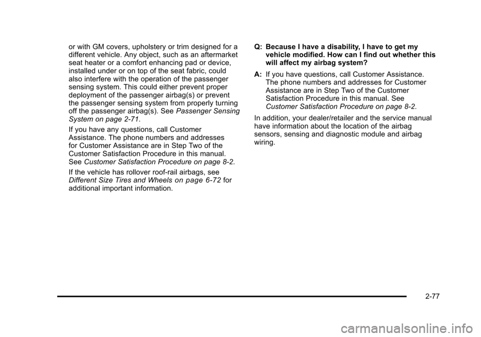 CHEVROLET AVALANCHE 2010 2.G Owners Manual 