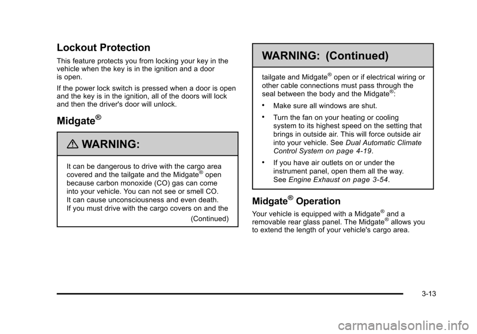 CHEVROLET AVALANCHE 2010 2.G Owners Manual 
