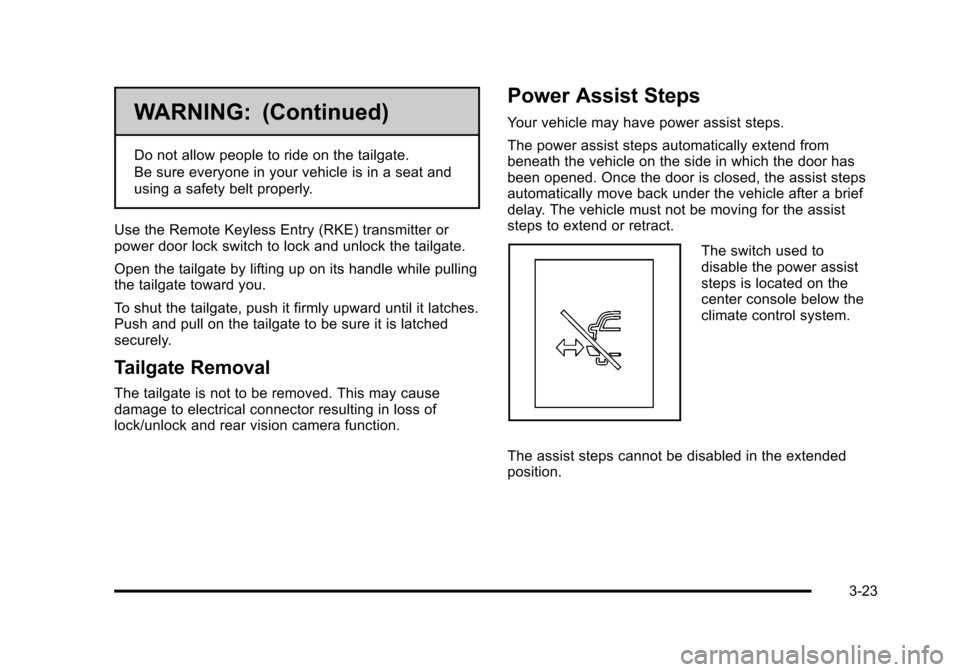 CHEVROLET AVALANCHE 2010 2.G Owners Manual 