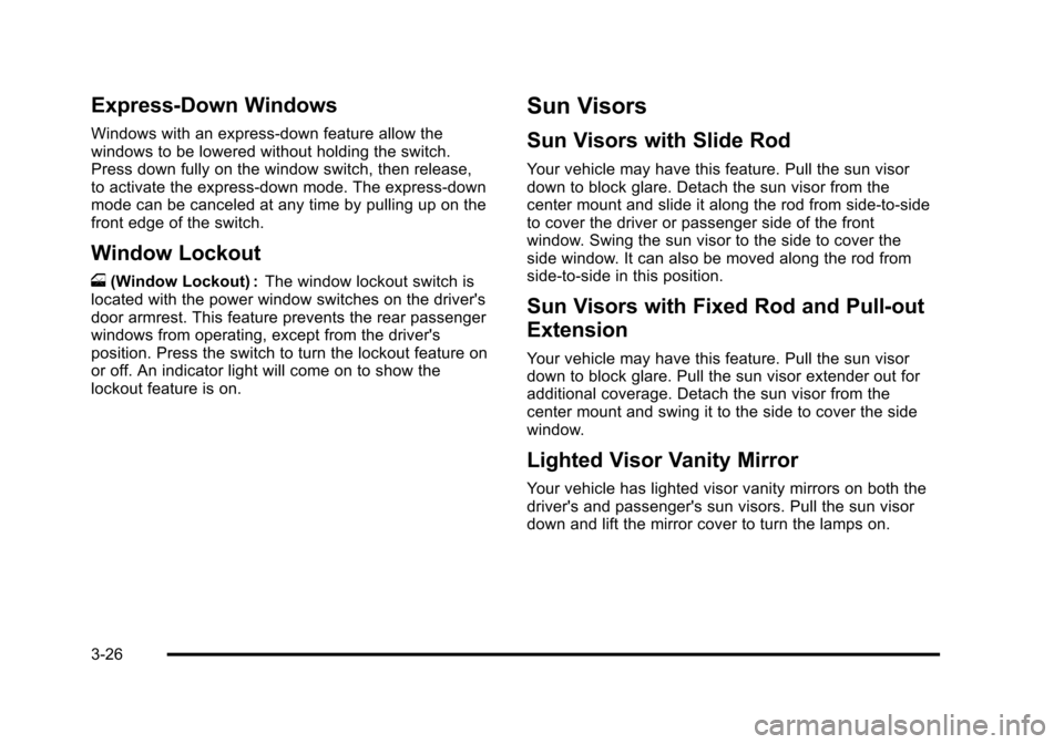 CHEVROLET AVALANCHE 2010 2.G Owners Manual 