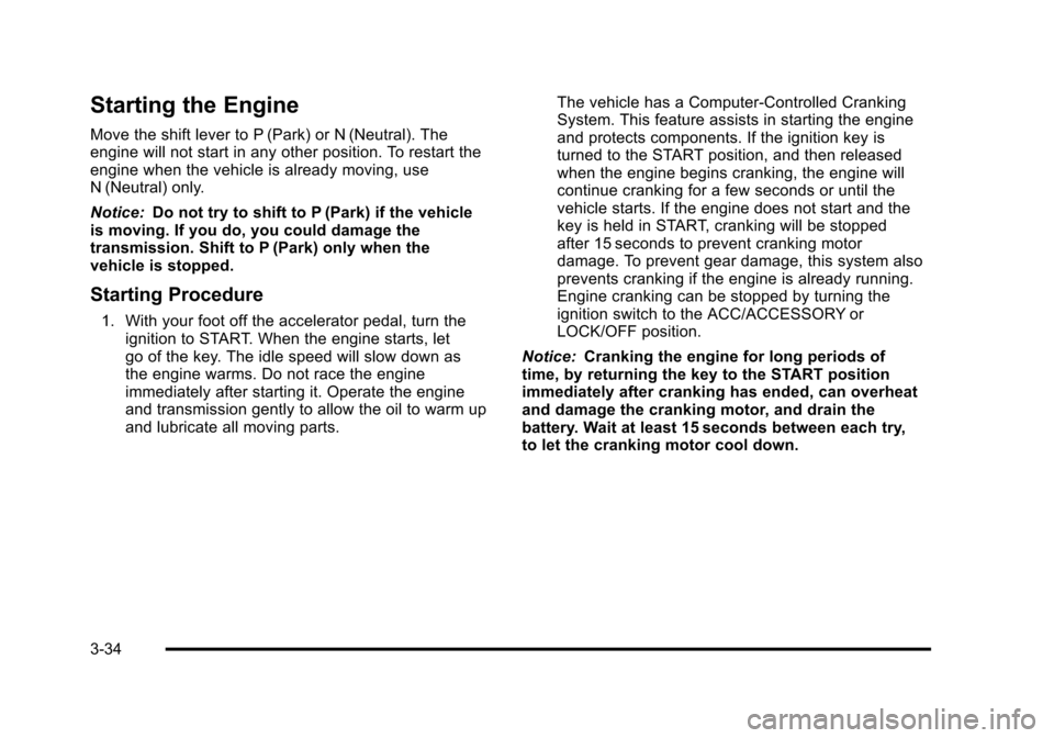 CHEVROLET AVALANCHE 2010 2.G Owners Manual 