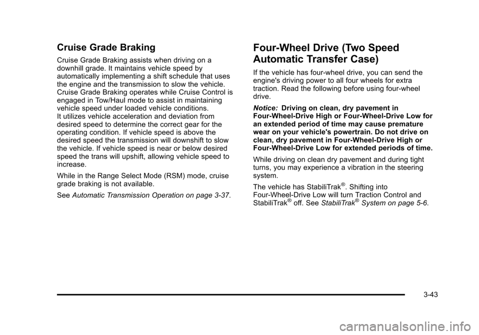 CHEVROLET AVALANCHE 2010 2.G Owners Manual 