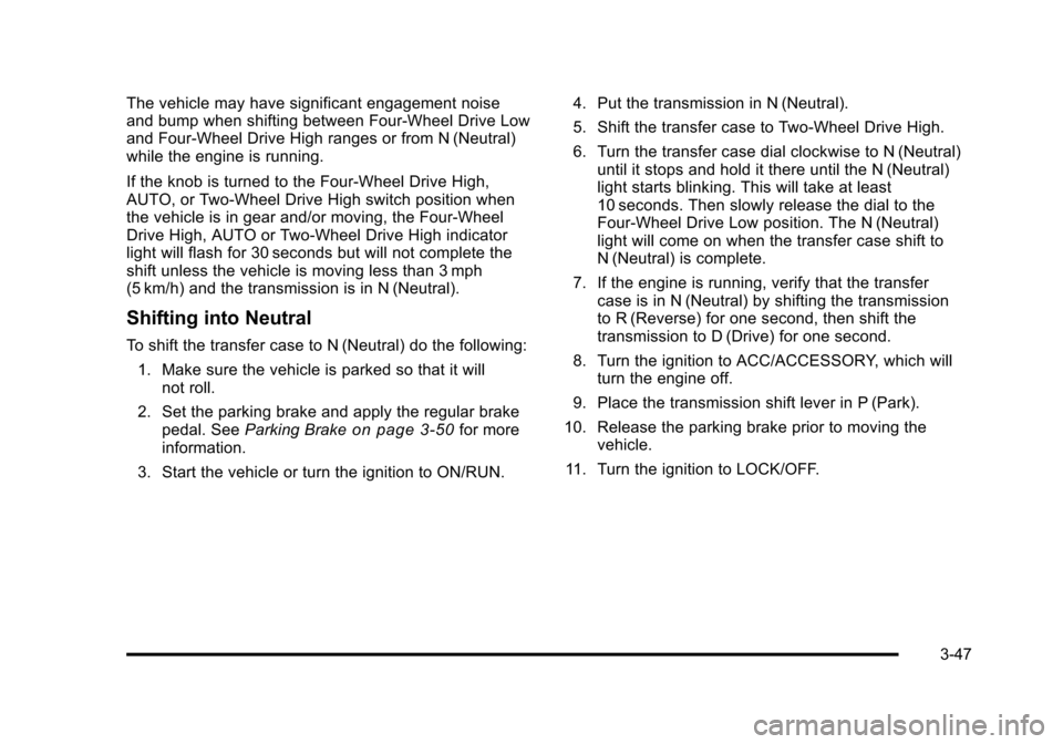 CHEVROLET AVALANCHE 2010 2.G Owners Manual 