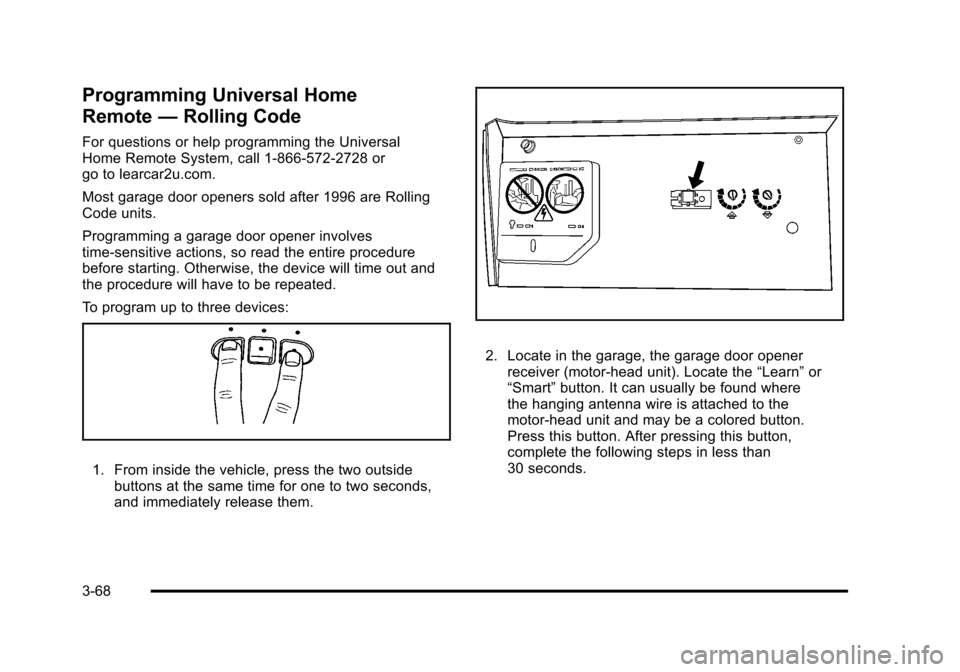 CHEVROLET AVALANCHE 2010 2.G Owners Manual 