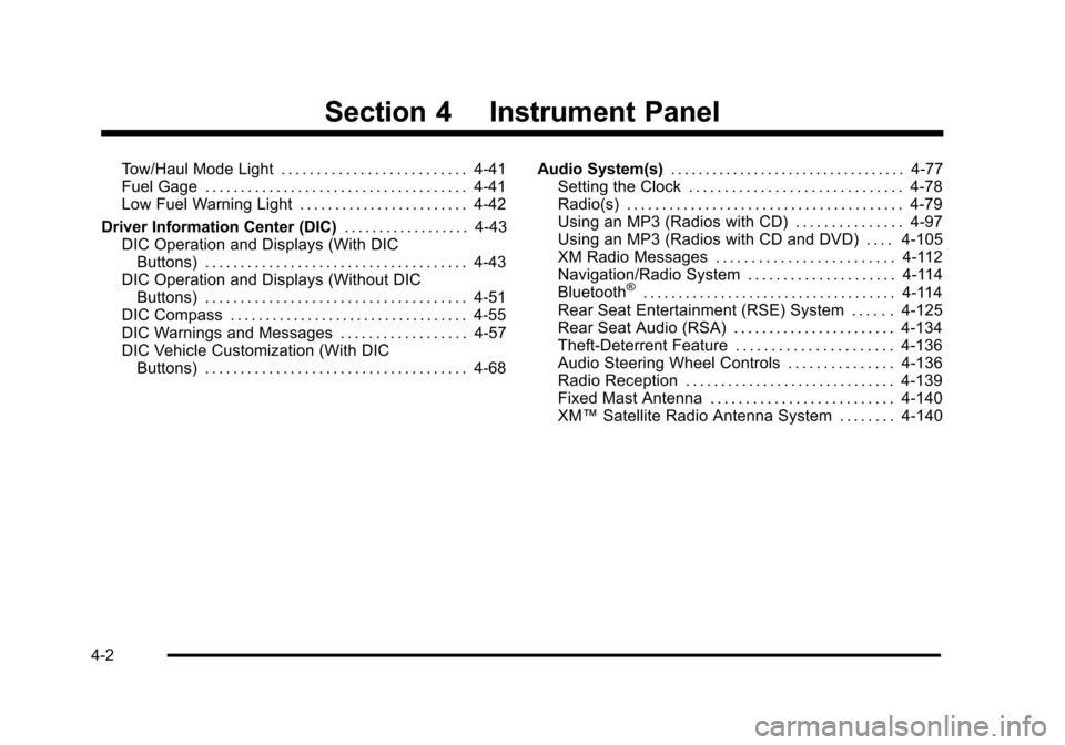 CHEVROLET AVALANCHE 2010 2.G Owners Manual 