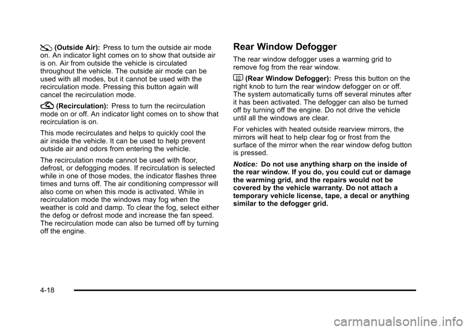 CHEVROLET AVALANCHE 2010 2.G Owners Manual 