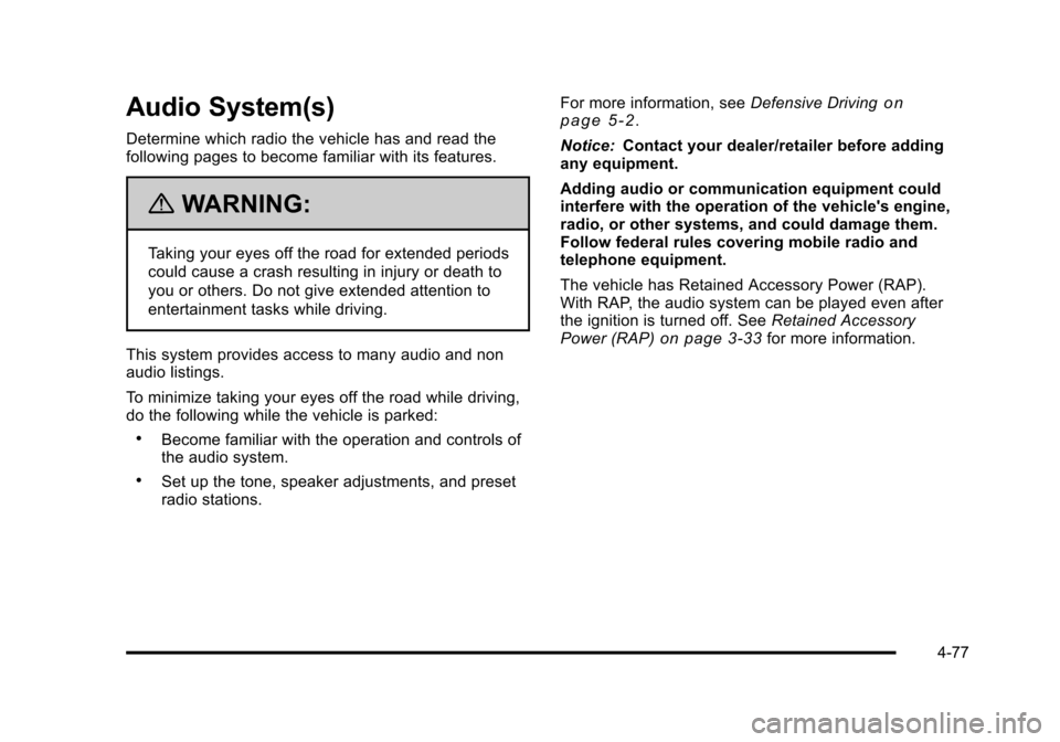CHEVROLET AVALANCHE 2010 2.G Owners Manual 