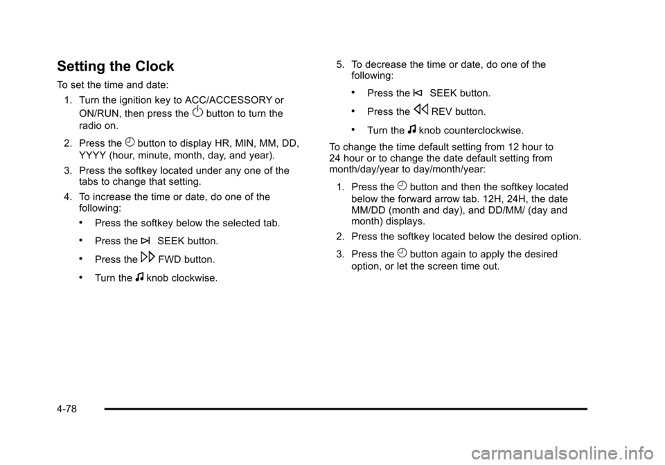 CHEVROLET AVALANCHE 2010 2.G Owners Manual 