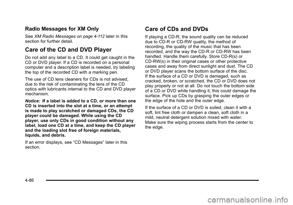 CHEVROLET AVALANCHE 2010 2.G Owners Manual 