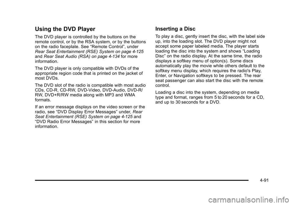 CHEVROLET AVALANCHE 2010 2.G Owners Manual 