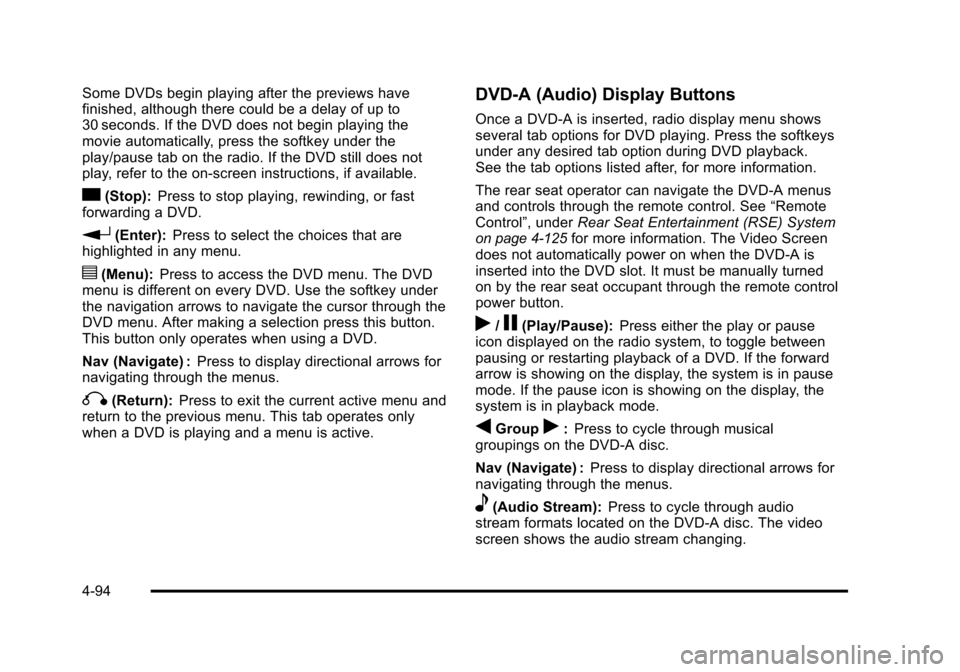 CHEVROLET AVALANCHE 2010 2.G Owners Manual 