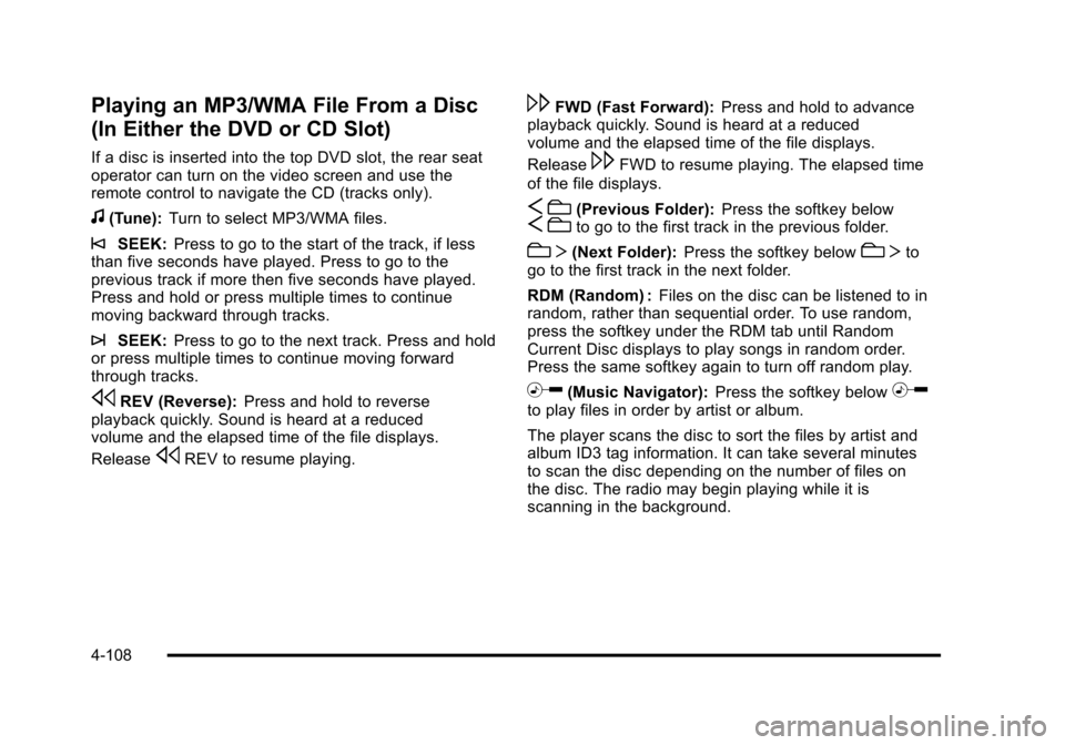CHEVROLET AVALANCHE 2010 2.G Owners Manual 