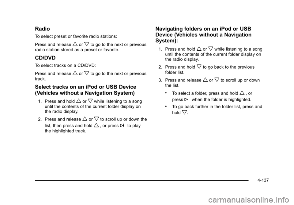 CHEVROLET AVALANCHE 2010 2.G Owners Manual 