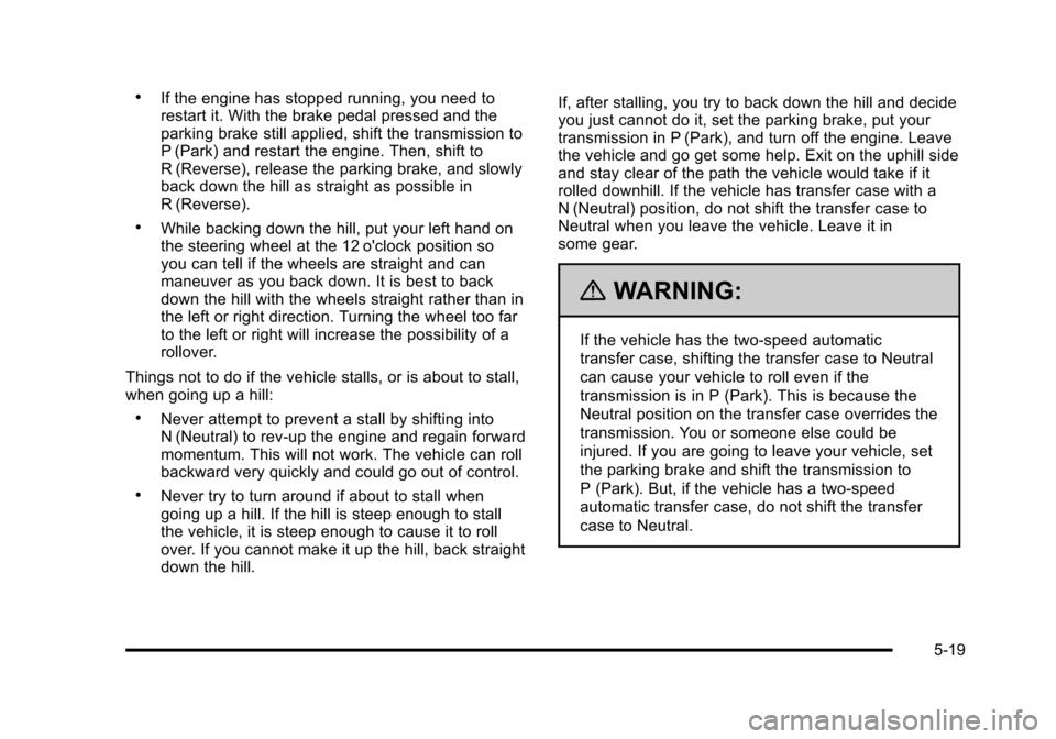 CHEVROLET AVALANCHE 2010 2.G Owners Manual 