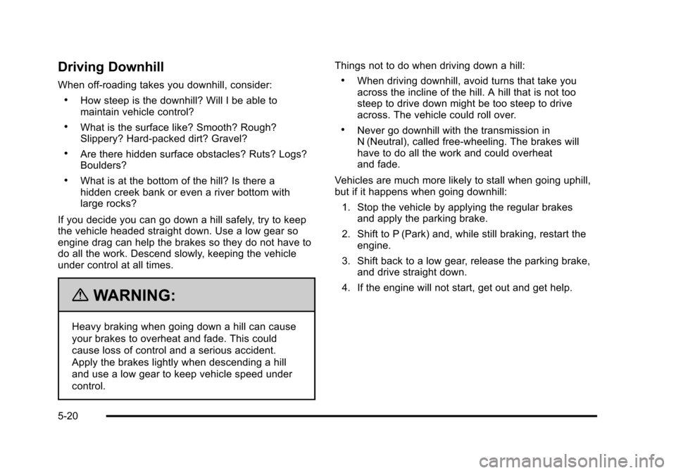 CHEVROLET AVALANCHE 2010 2.G Owners Manual 