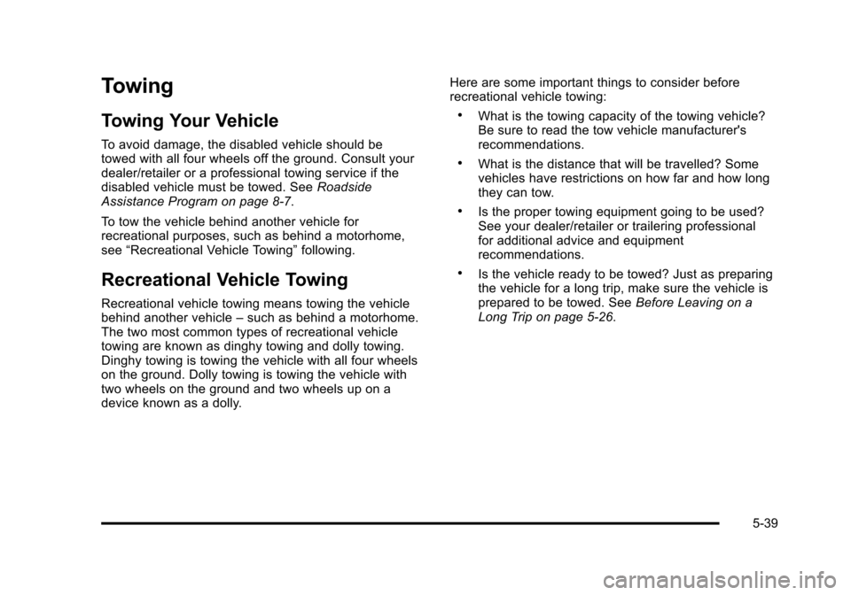 CHEVROLET AVALANCHE 2010 2.G Owners Manual 