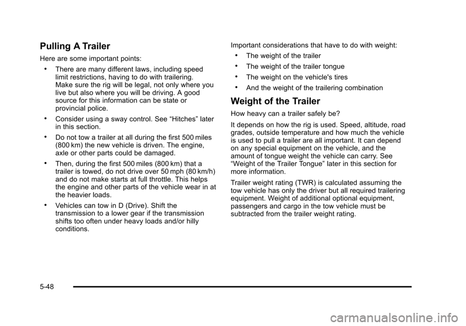 CHEVROLET AVALANCHE 2010 2.G Owners Manual 