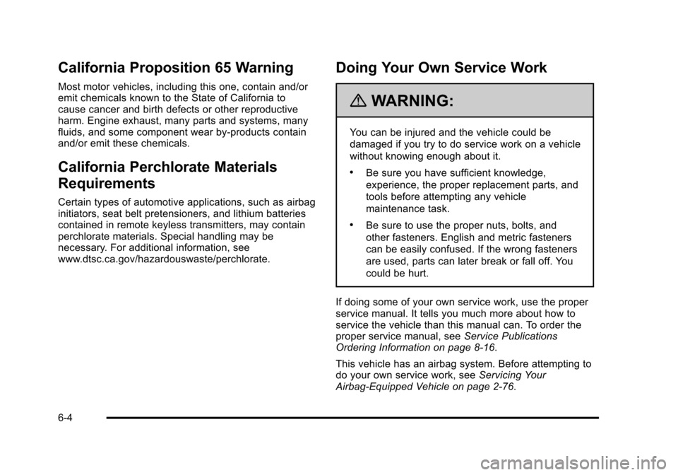CHEVROLET AVALANCHE 2010 2.G Owners Manual 