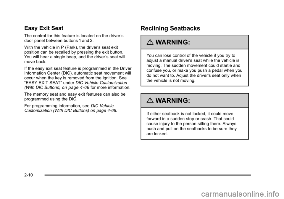 CHEVROLET AVALANCHE 2010 2.G Owners Manual 