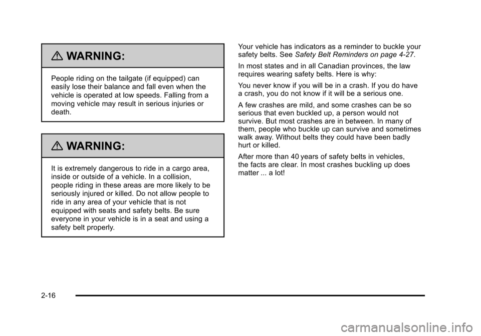 CHEVROLET AVALANCHE 2010 2.G Owners Manual 