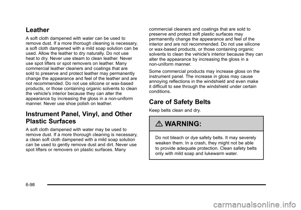 CHEVROLET AVALANCHE 2010 2.G Owners Manual 