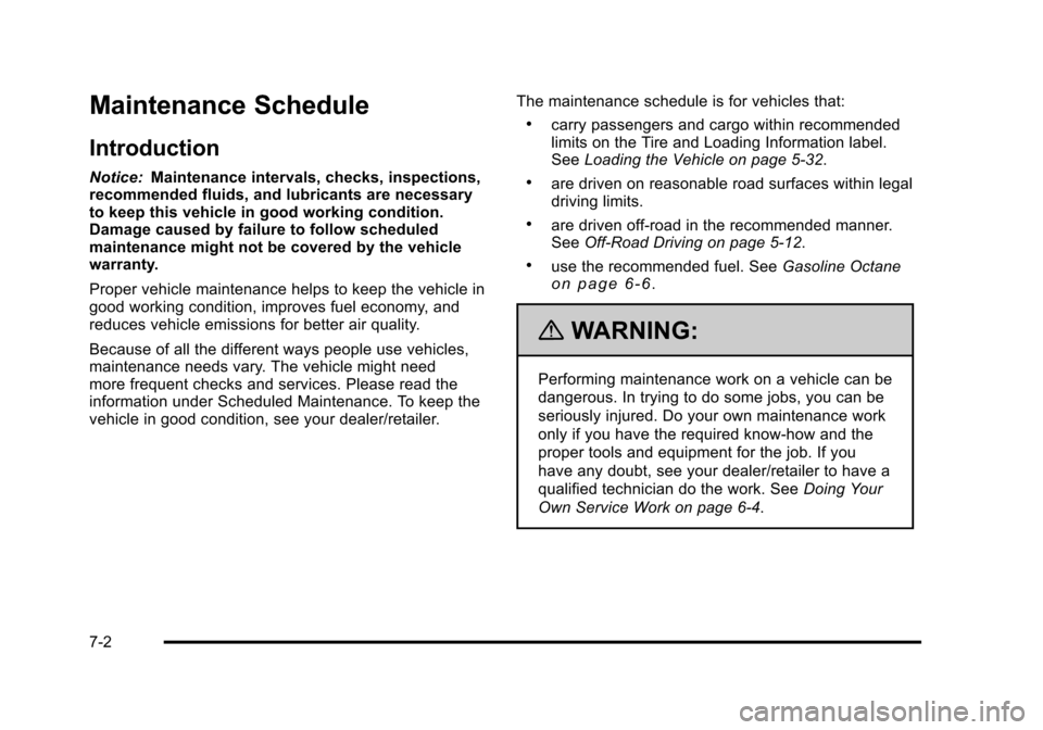 CHEVROLET AVALANCHE 2010 2.G Owners Manual 