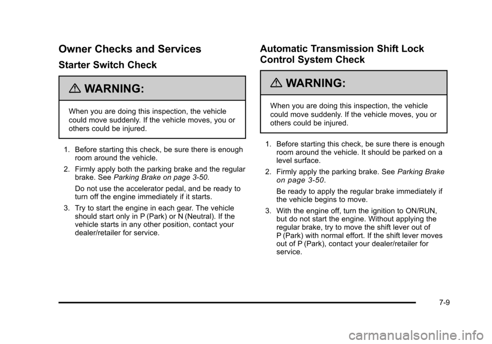 CHEVROLET AVALANCHE 2010 2.G Owners Manual 