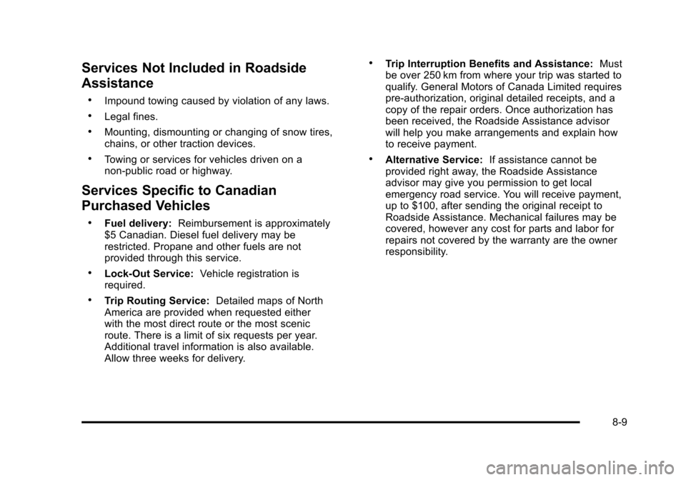 CHEVROLET AVALANCHE 2010 2.G Owners Manual 