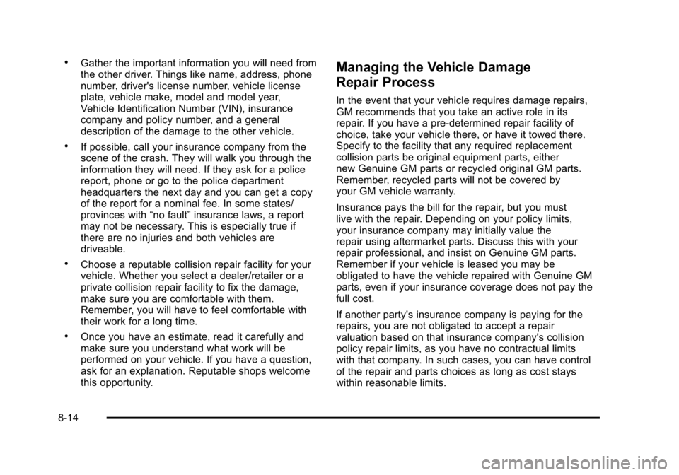 CHEVROLET AVALANCHE 2010 2.G Owners Manual 