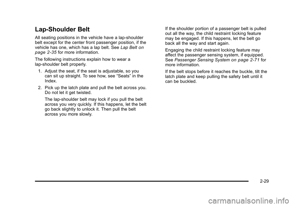 CHEVROLET AVALANCHE 2010 2.G Owners Manual 