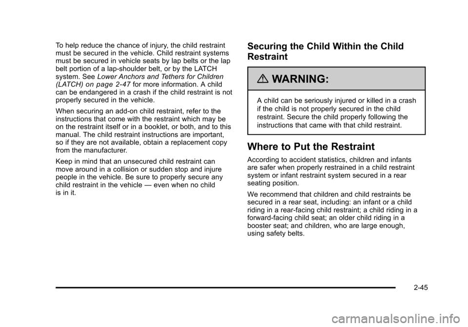 CHEVROLET AVALANCHE 2010 2.G Owners Manual 