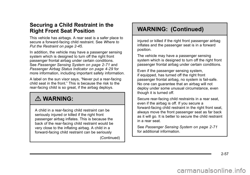 CHEVROLET AVALANCHE 2010 2.G Owners Manual 