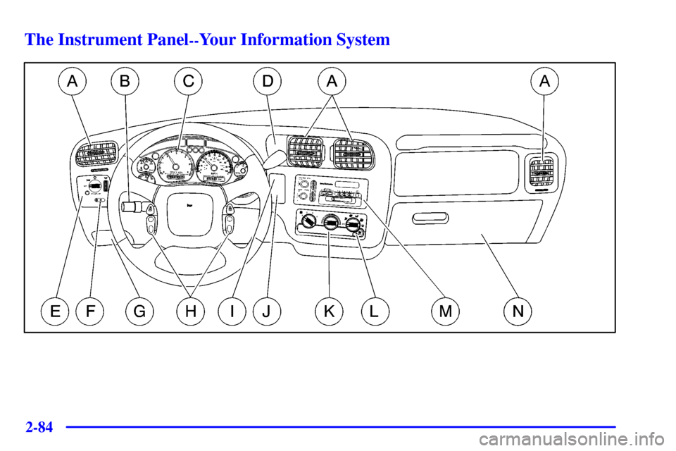 CHEVROLET BLAZER 2001 2.G Owners Manual 2-84
The Instrument Panel--Your Information System 