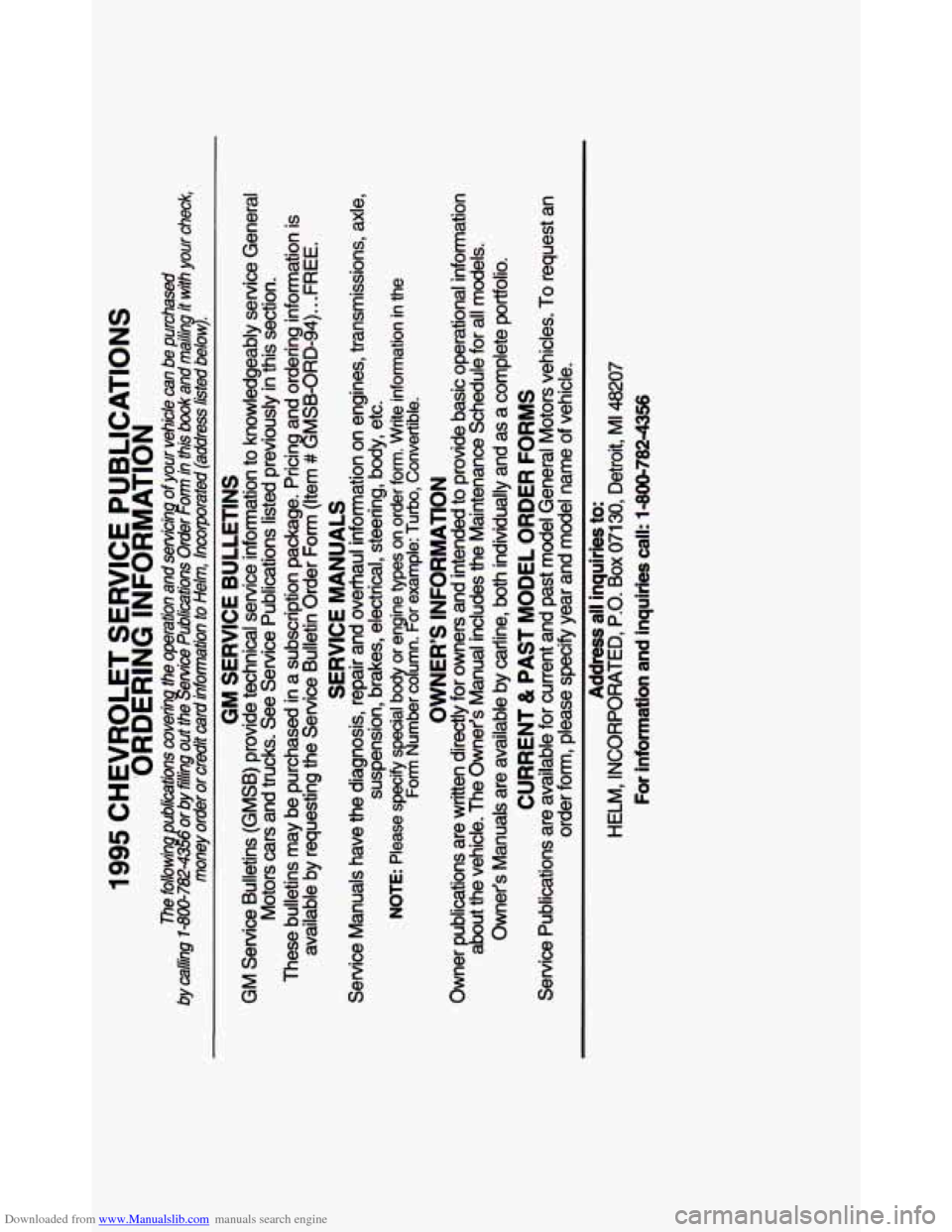 CHEVROLET BLAZER 1995 2.G Owners Manual Downloaded from www.Manualslib.com manuals search engine s 
P,   