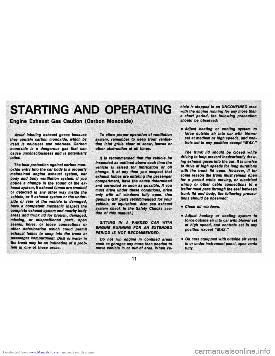CHEVROLET CAMARO 1971 2.G Owners Manual Downloaded from www.Manualslib.com manuals search engine 11   