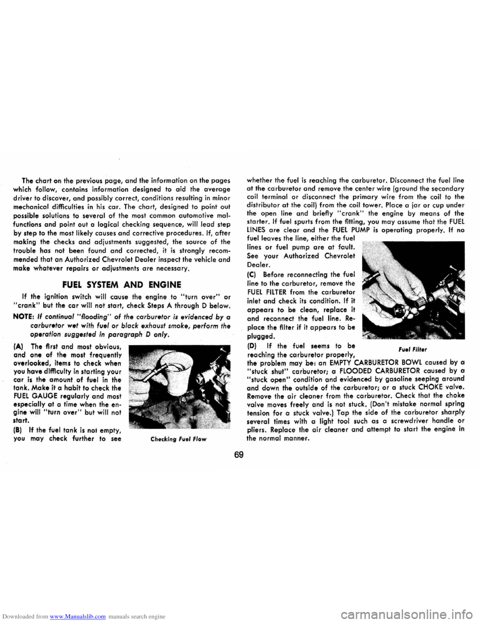 CHEVROLET CAMARO 1971 2.G Owners Manual Downloaded from www.Manualslib.com manuals search engine The chart  on the  previous  page, and the information  on the  pages 
which 
follow, contains  information  designed to aid the average 
drive