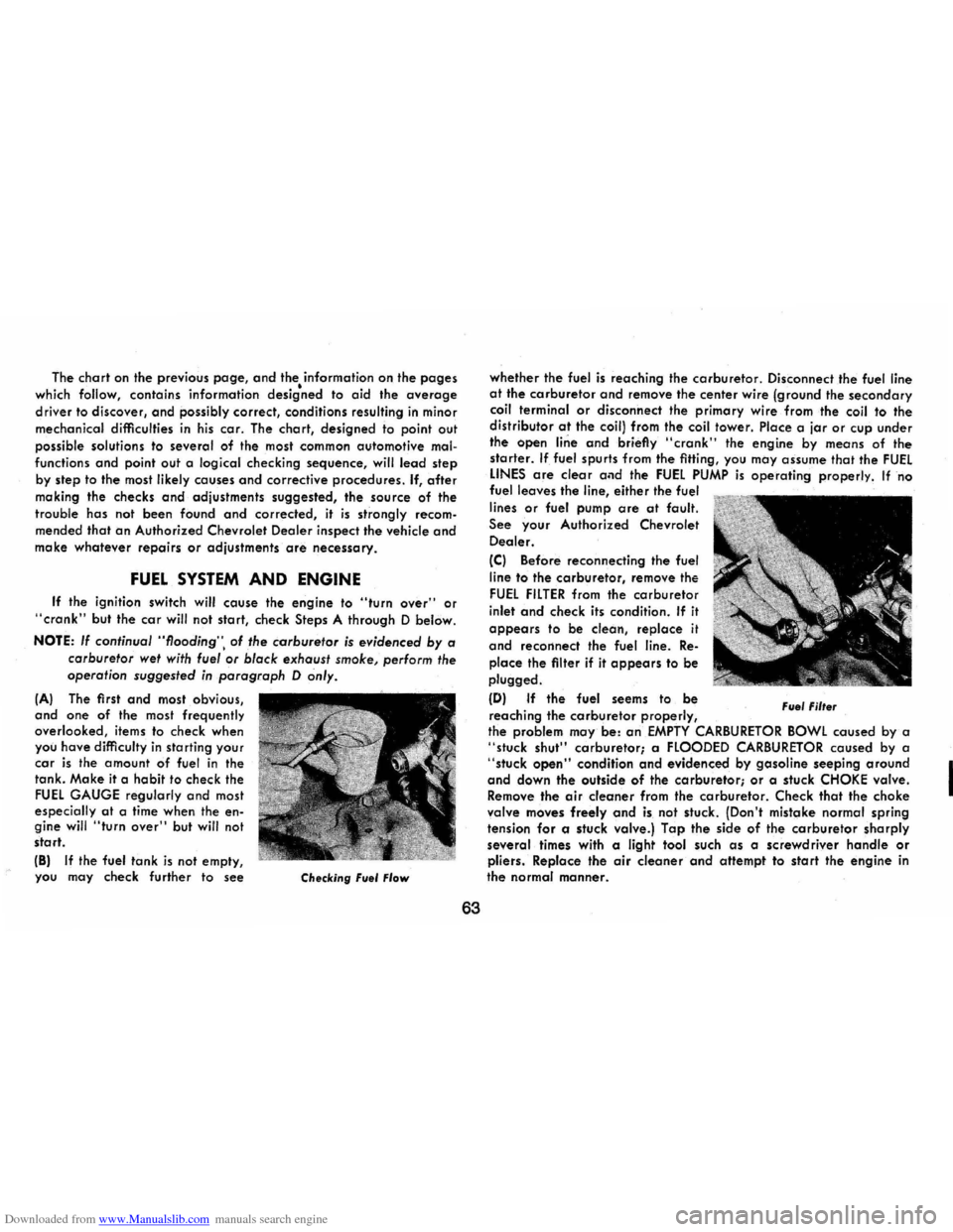 CHEVROLET CAMARO 1973 2.G Owners Manual Downloaded from www.Manualslib.com manuals search engine The chart on the  previous page, and the, information  on the pages 
which follow, contains  information  designed to aid the average 
driver t