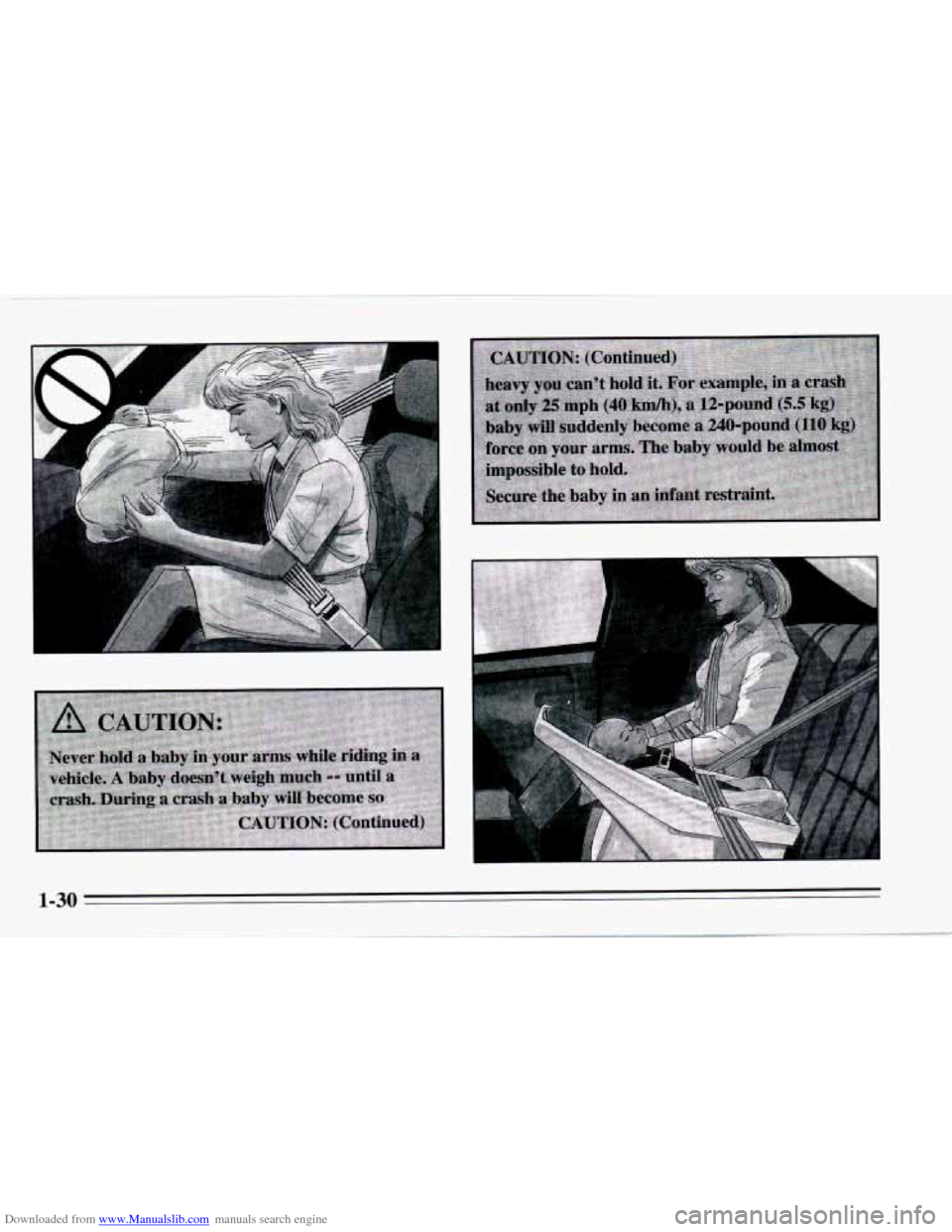 CHEVROLET CAMARO 1995 4.G Owners Manual Downloaded from www.Manualslib.com manuals search engine - 
1-30   