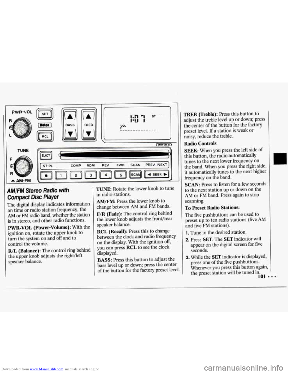CHEVROLET CAVALIER 1994 1.G Owners Manual Downloaded from www.Manualslib.com manuals search engine   