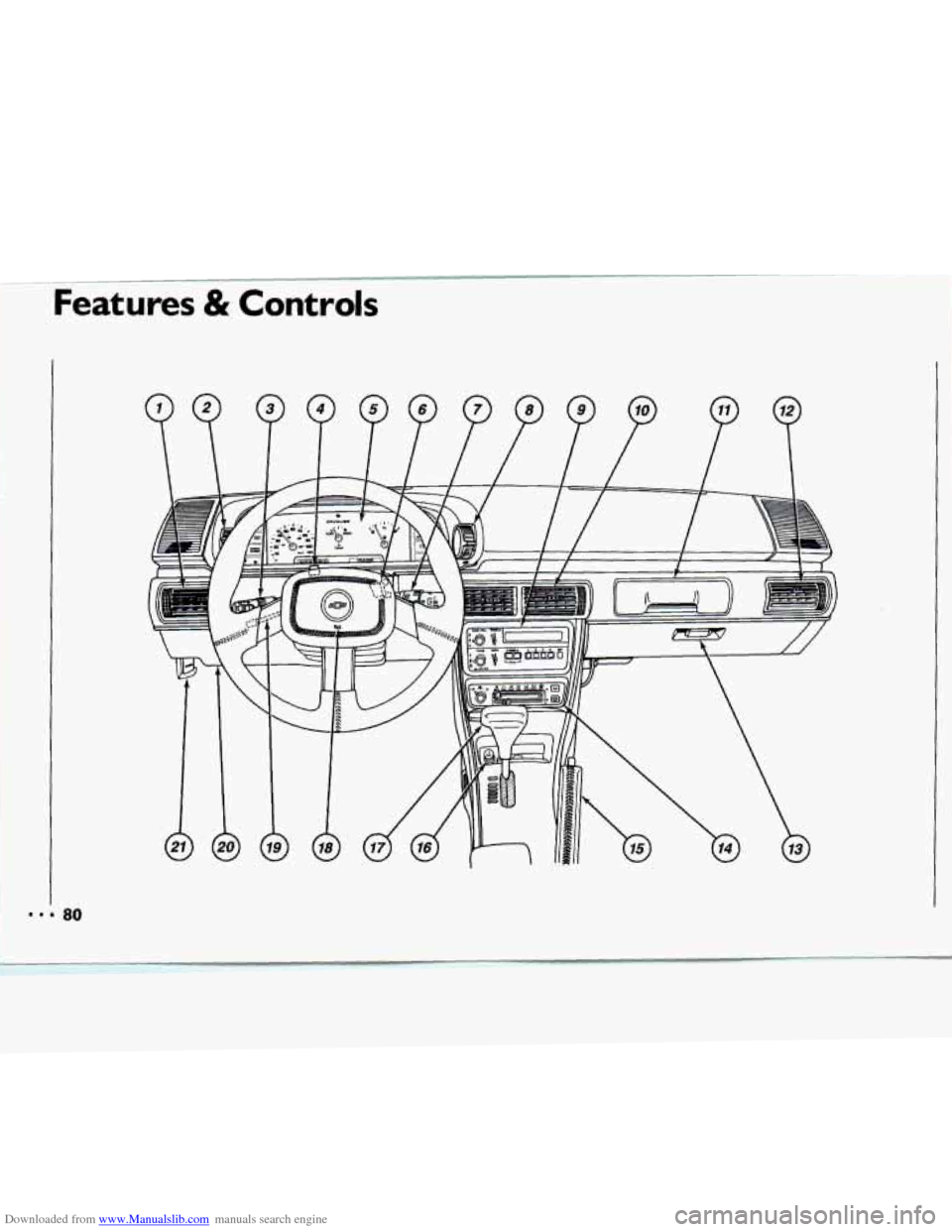 CHEVROLET CAVALIER 1994 1.G Owners Manual Downloaded from www.Manualslib.com manuals search engine Features & Controls 
~~ 
80   