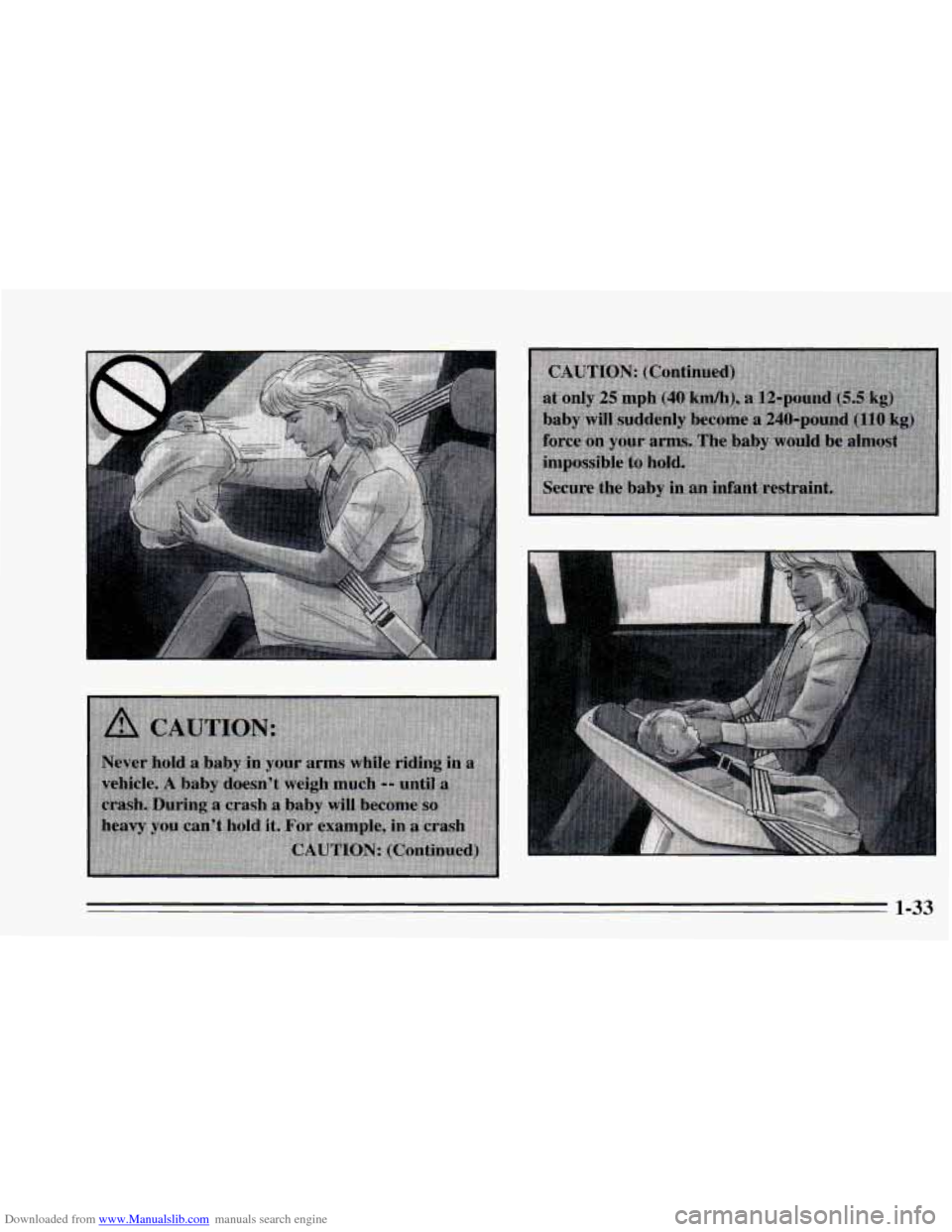 CHEVROLET CAVALIER 1995 3.G Owners Manual Downloaded from www.Manualslib.com manuals search engine 1-33   