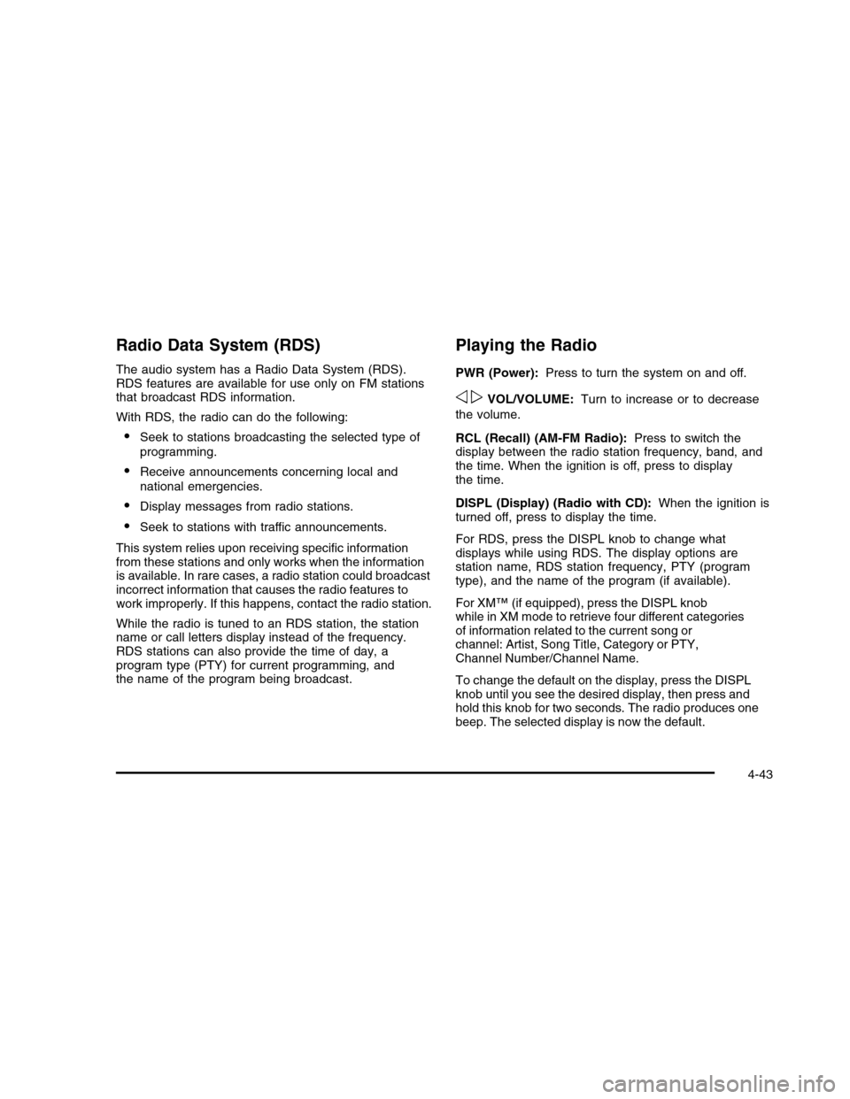 CHEVROLET COLORADO 2010 1.G Owners Manual 