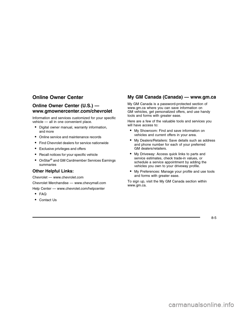 CHEVROLET COLORADO 2010 1.G Owners Manual 
