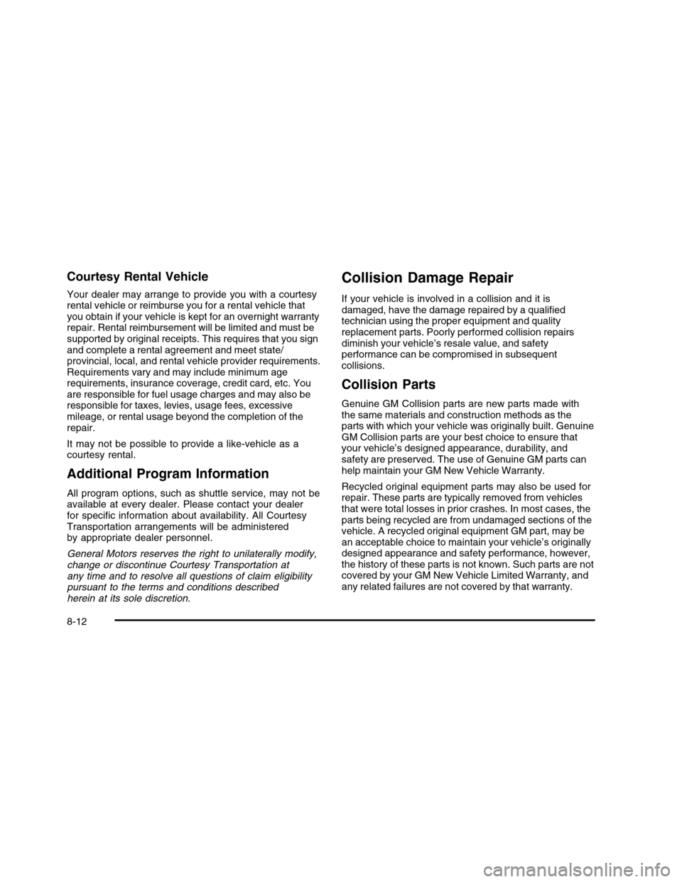 CHEVROLET COLORADO 2010 1.G Owners Manual 