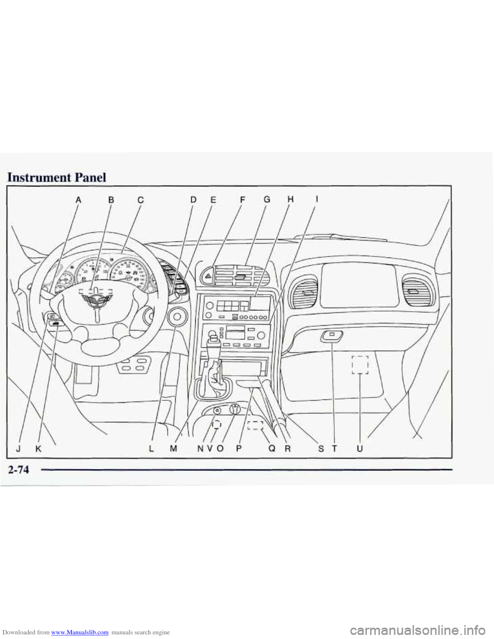CHEVROLET CORVETTE 1998 5.G Owners Manual Downloaded from www.Manualslib.com manuals search engine Instrument  Panel 
JK LM NVO P QR ST U 
2-74   