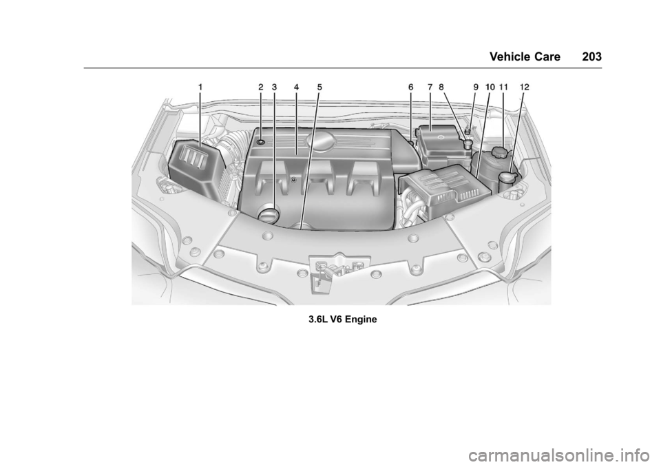 CHEVROLET EQUINOX 2016 2.G Owners Manual Chevrolet Equinox Owner Manual (GMNA-Localizing-U.S./Canada/Mexico-
9234773) - 2016 - crc - 9/3/15
Vehicle Care 203
3.6L V6 Engine 