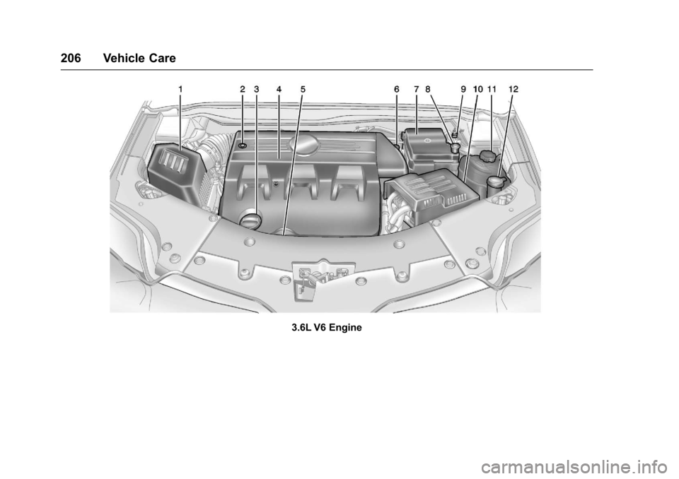 CHEVROLET EQUINOX 2017 2.G Owners Manual Chevrolet Equinox Owner Manual (GMNA-Localizing-U.S./Canada/Mexico-
9918169) - 2017 - CRC - 3/23/16
206 Vehicle Care
3.6L V6 Engine 