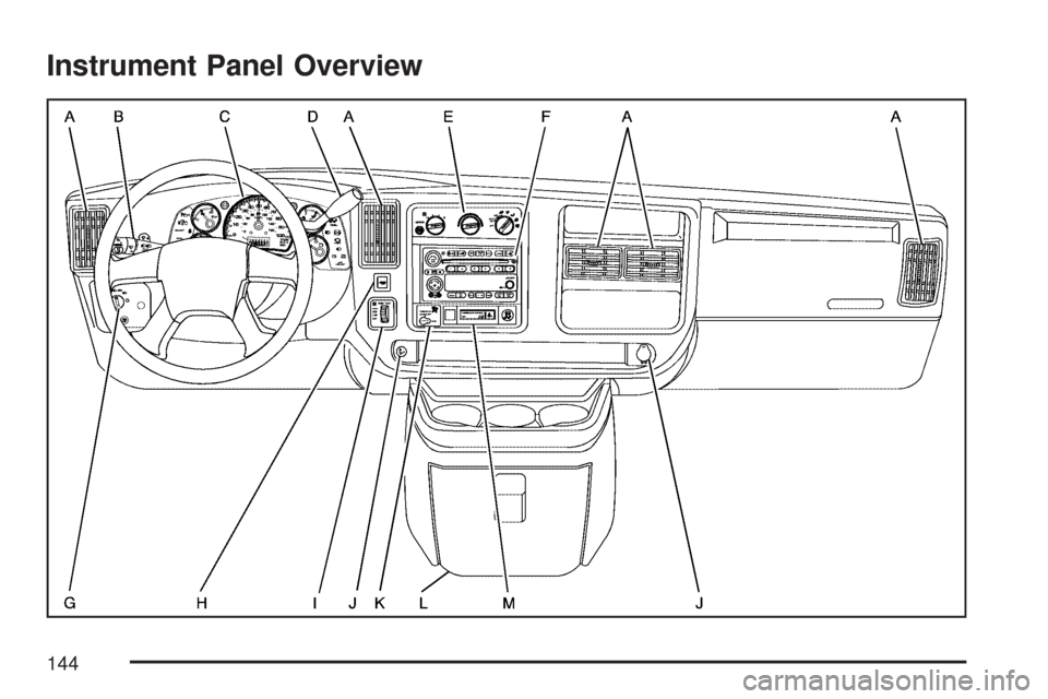 CHEVROLET EXPRESS PASSANGER 2007 1.G Owners Manual Instrument Panel Overview
144 