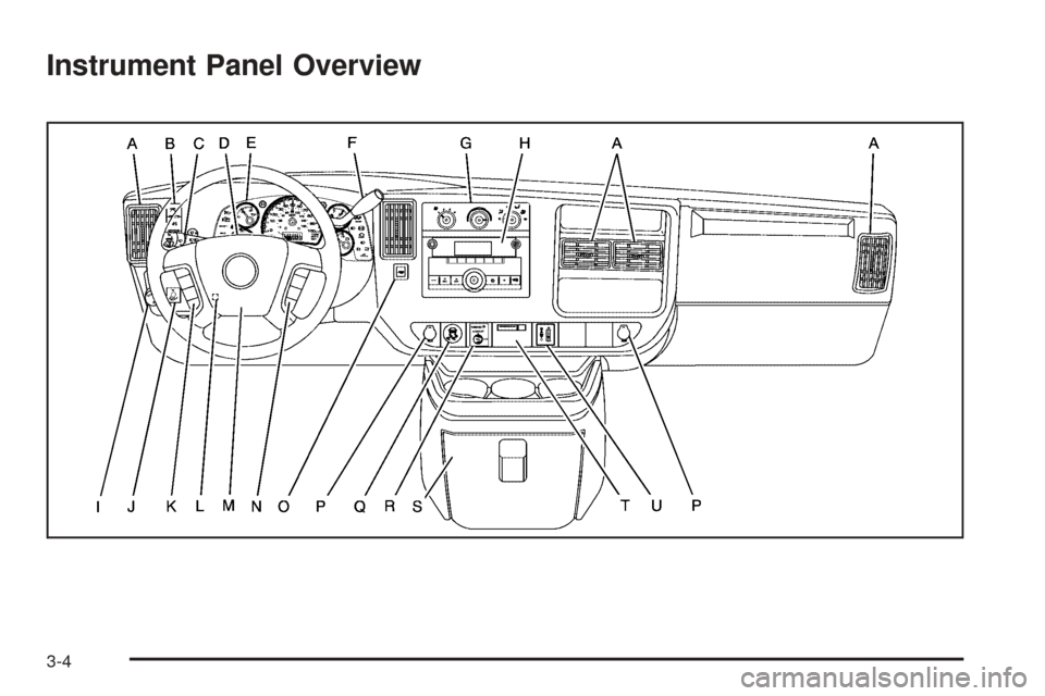 CHEVROLET EXPRESS PASSANGER 2008 1.G Owners Manual Instrument Panel Overview
3-4 